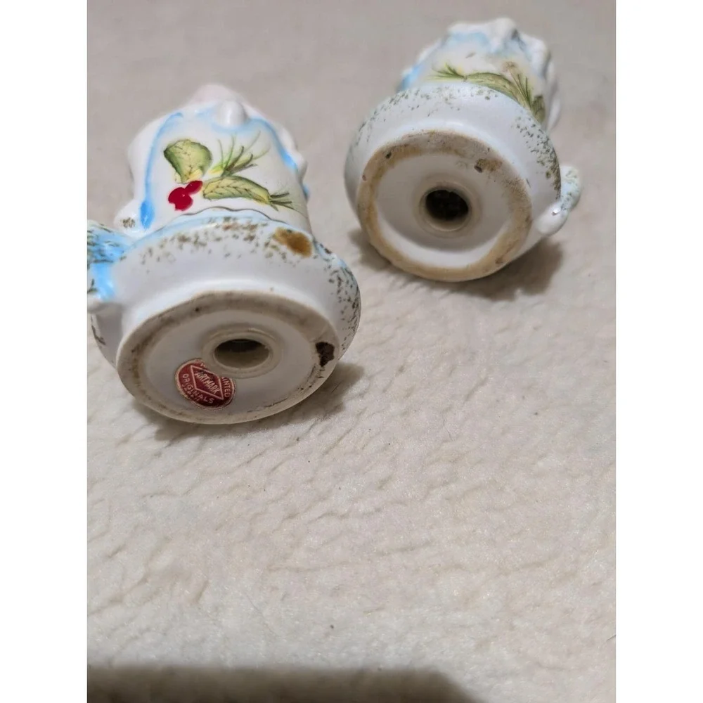 Vintage Christmas Candlesticks Salt & Pepper Shakers Japan Artmark Original Cera